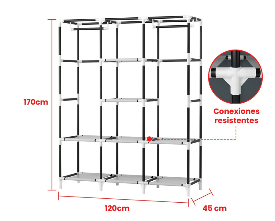 Ropero Plegable 9 Niveles con Gran Capacidad