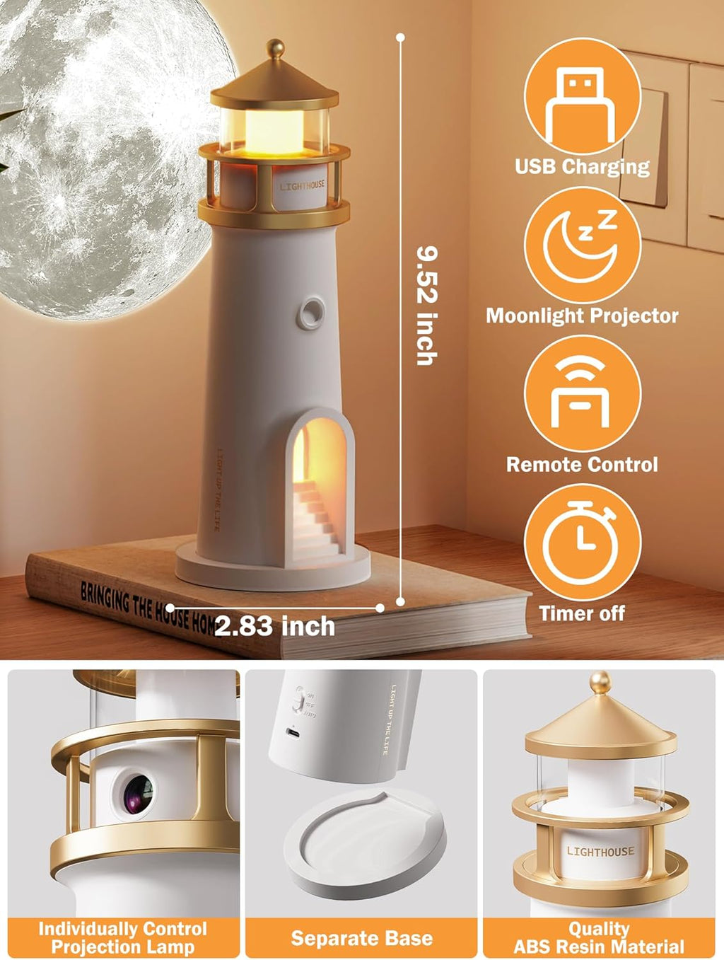 Lámpara de Faro y Luna proyector LED