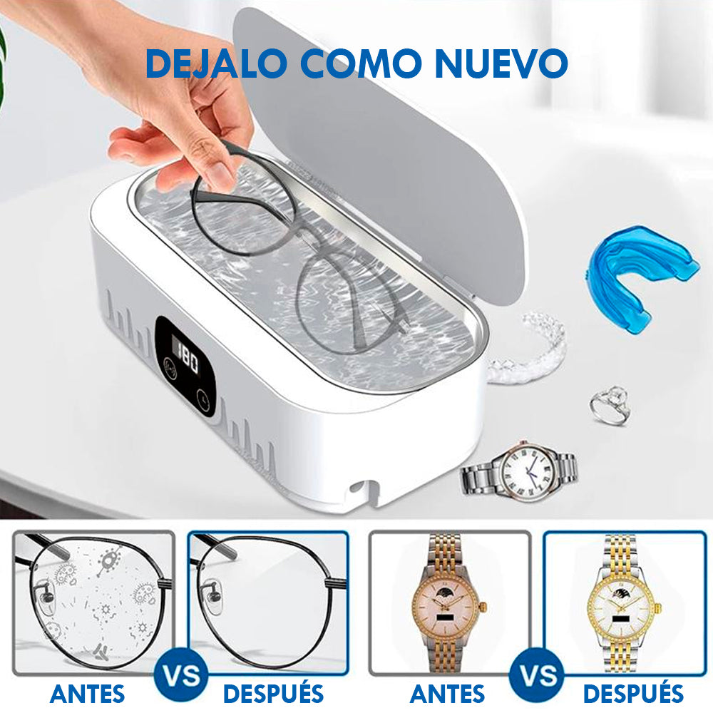 Limpiador Ultrasónico Portátil para Lentes y Joyas