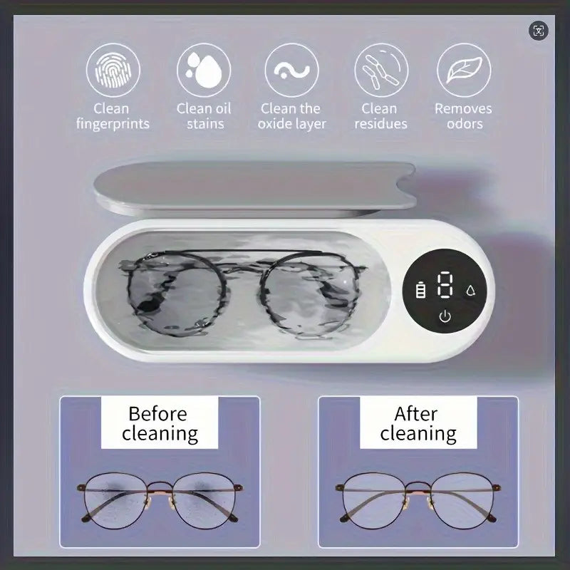 Limpiador Ultrasónico Portátil para Lentes y Joyas